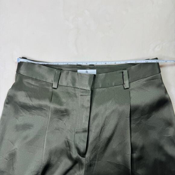 Aritzia Babaton Outgoing Satin Cargo Pants Relaxed Olive Green Women’s 8 Utility - Picture 6 of 16